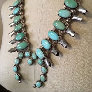 Reserved!  Gorgeous squash blossom necklace turquoise